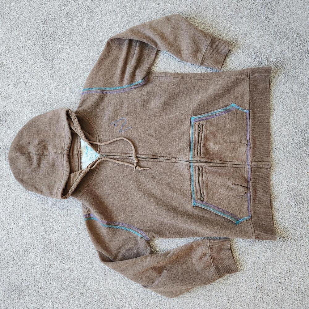 Vintage Wrangler Brown Zip-Up Hoodie | Y2K Embroidered Western Cowgirl Jacket